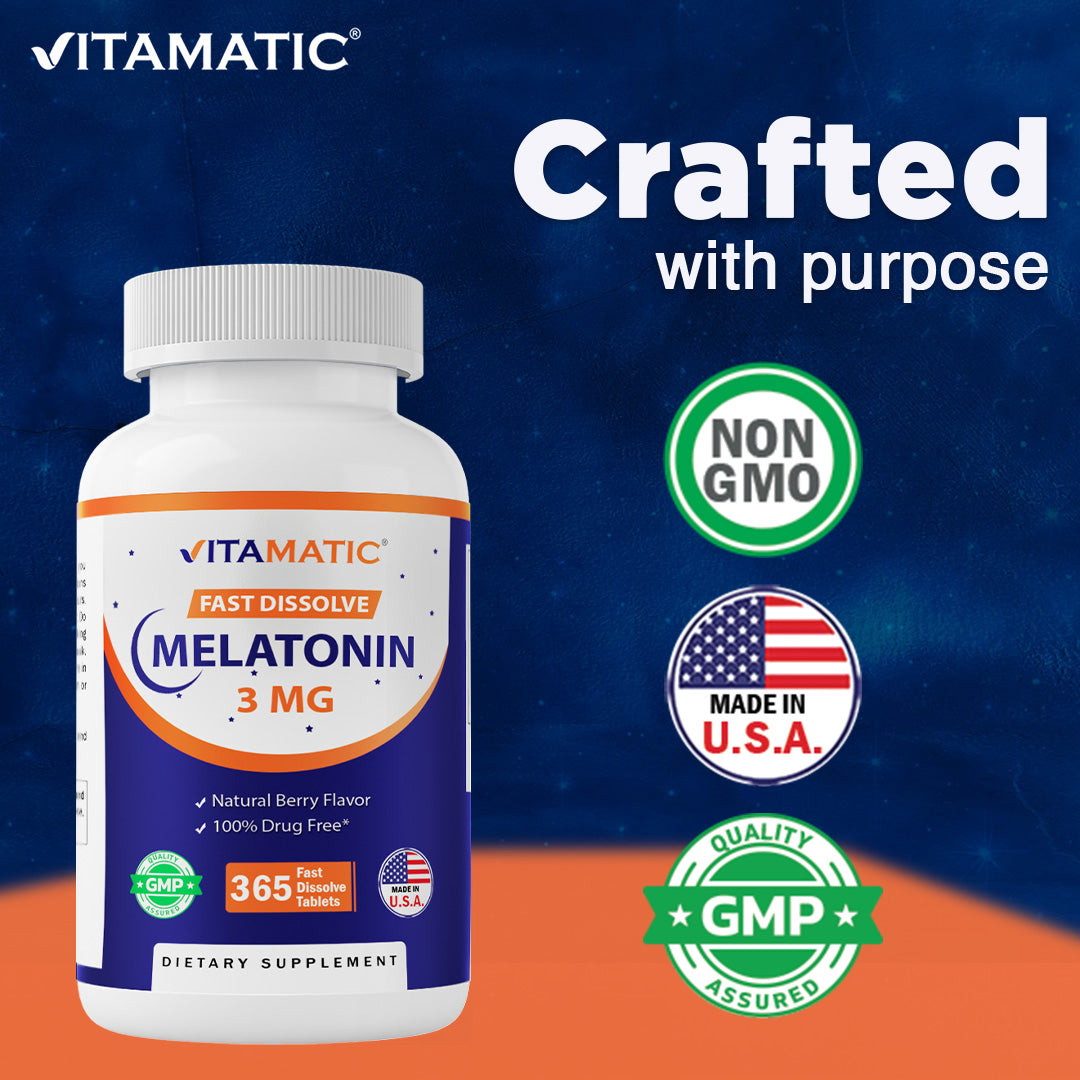 Melatonin 3mg - 365 Fast Dissolve Tablets