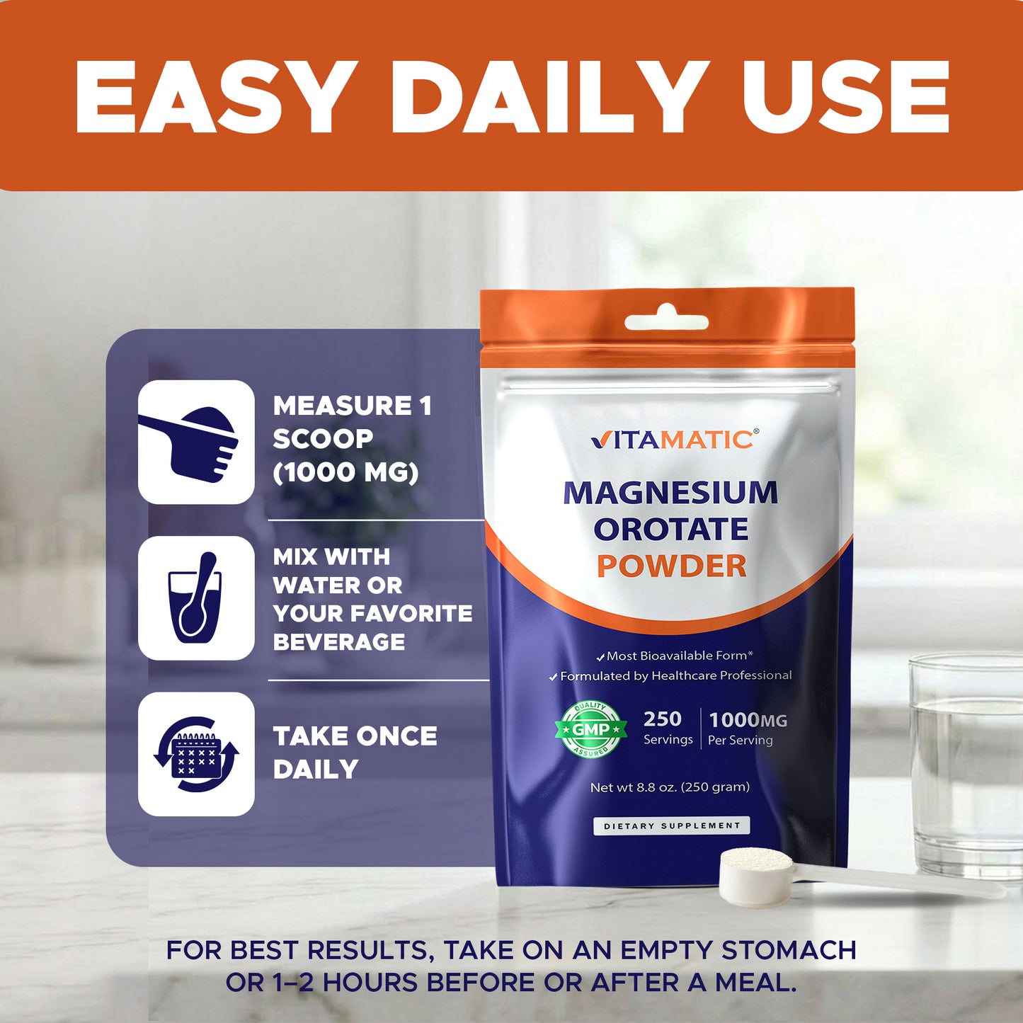 Magnesium Orotate 1000 mg per Serving 250 Grams - 250 Servings