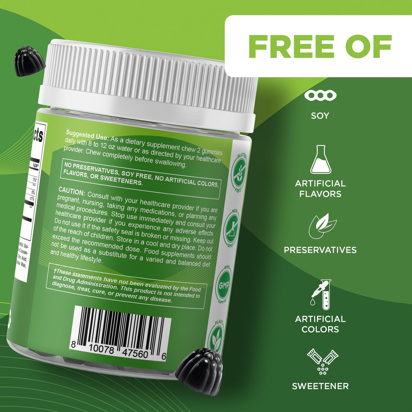 Vitamatic Moringa Gummies – Sugar-Free 50:1 Plant-Based Extract – Green Superfood – Pectin-Based, Vegan, Non-GMO – 240 Gummies