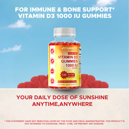 Sugar Free Vitamin D3 1000 IU - 120 Gummies