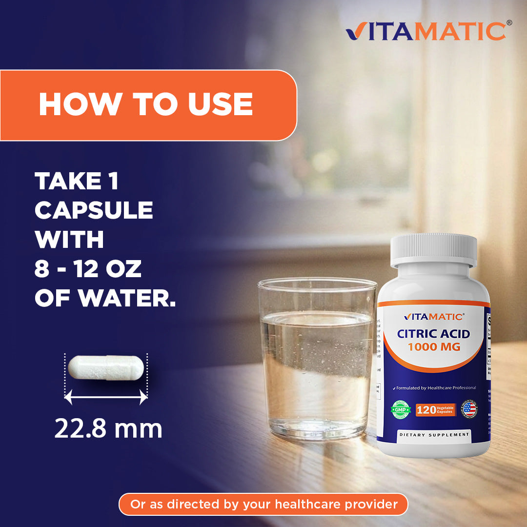 Citric Acid 1000mg Capsules