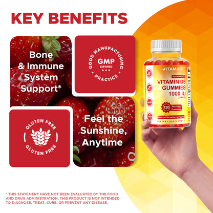 Sugar Free Vitamin D3 1000 IU - 120 Gummies