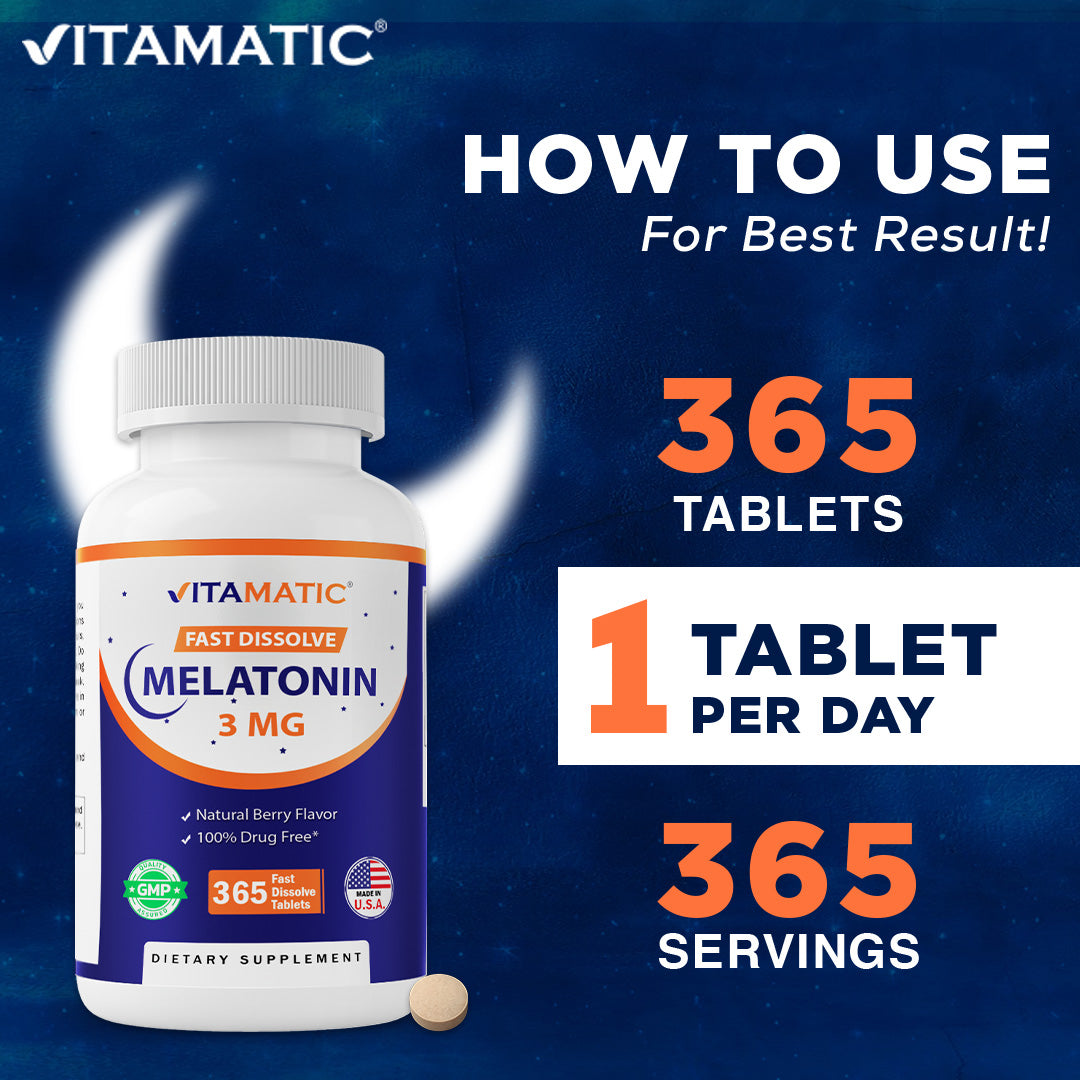 Melatonin 3mg - 365 Fast Dissolve Tablets