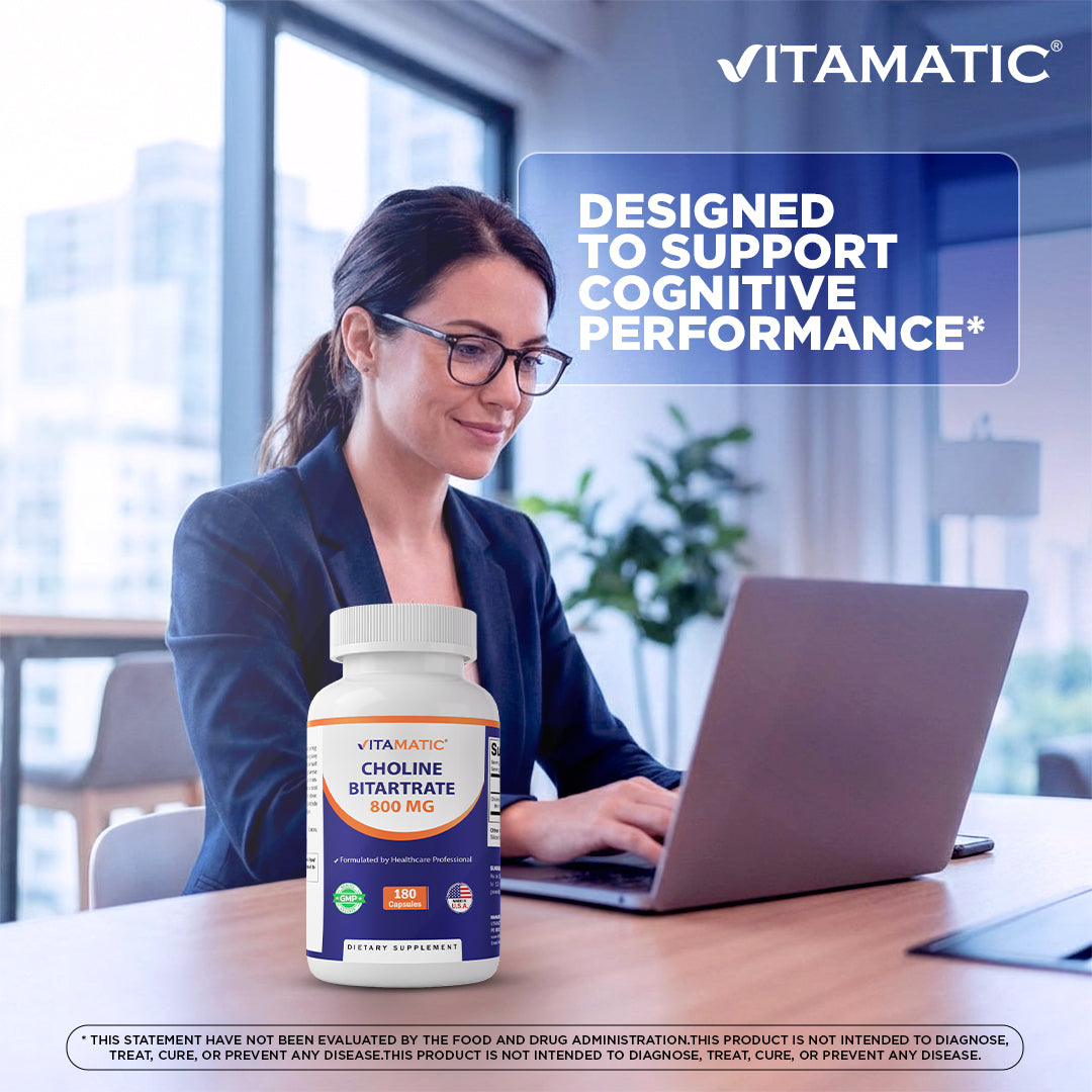 Choline Bitartrate 800 mg – 180 Vegetable Capsules