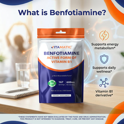 Benfotiamine Pure Powder 600 mg per Serving - 100 Grams