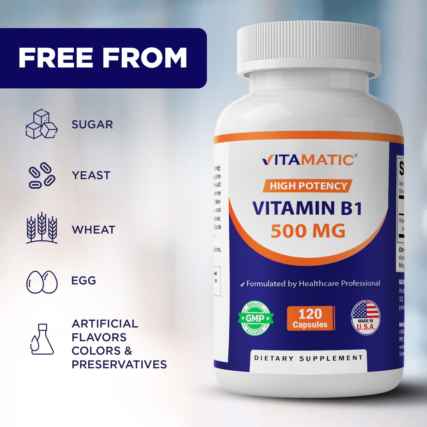 Vitamin B1 (Thiamine) 500mg - 120 Capsule