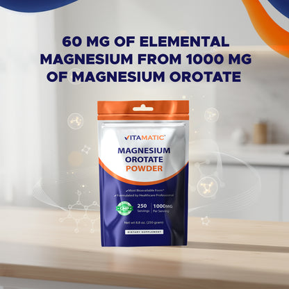 Magnesium Orotate 1000 mg per Serving 250 Grams - 250 Servings