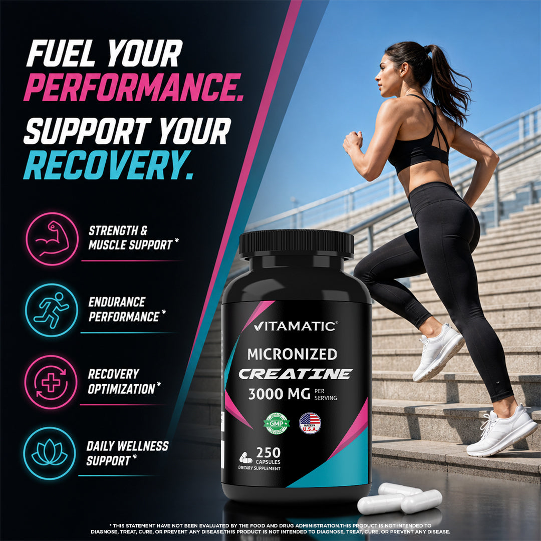 Micronized Creatine Monohydrate 3000 mg Per Serving – 250 Capsules