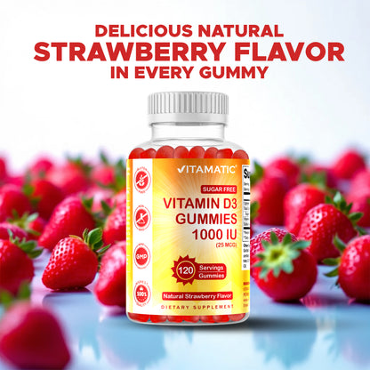 Sugar Free Vitamin D3 1000 IU - 120 Gummies