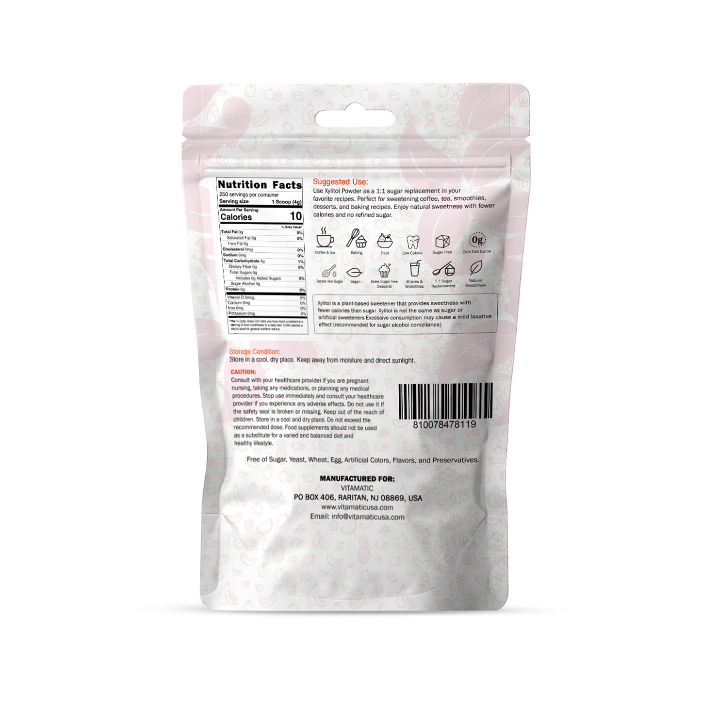 Xylitol Pure Powder 1 KG (2.2 lb) – 100% Pure Birch Derived Sweetener