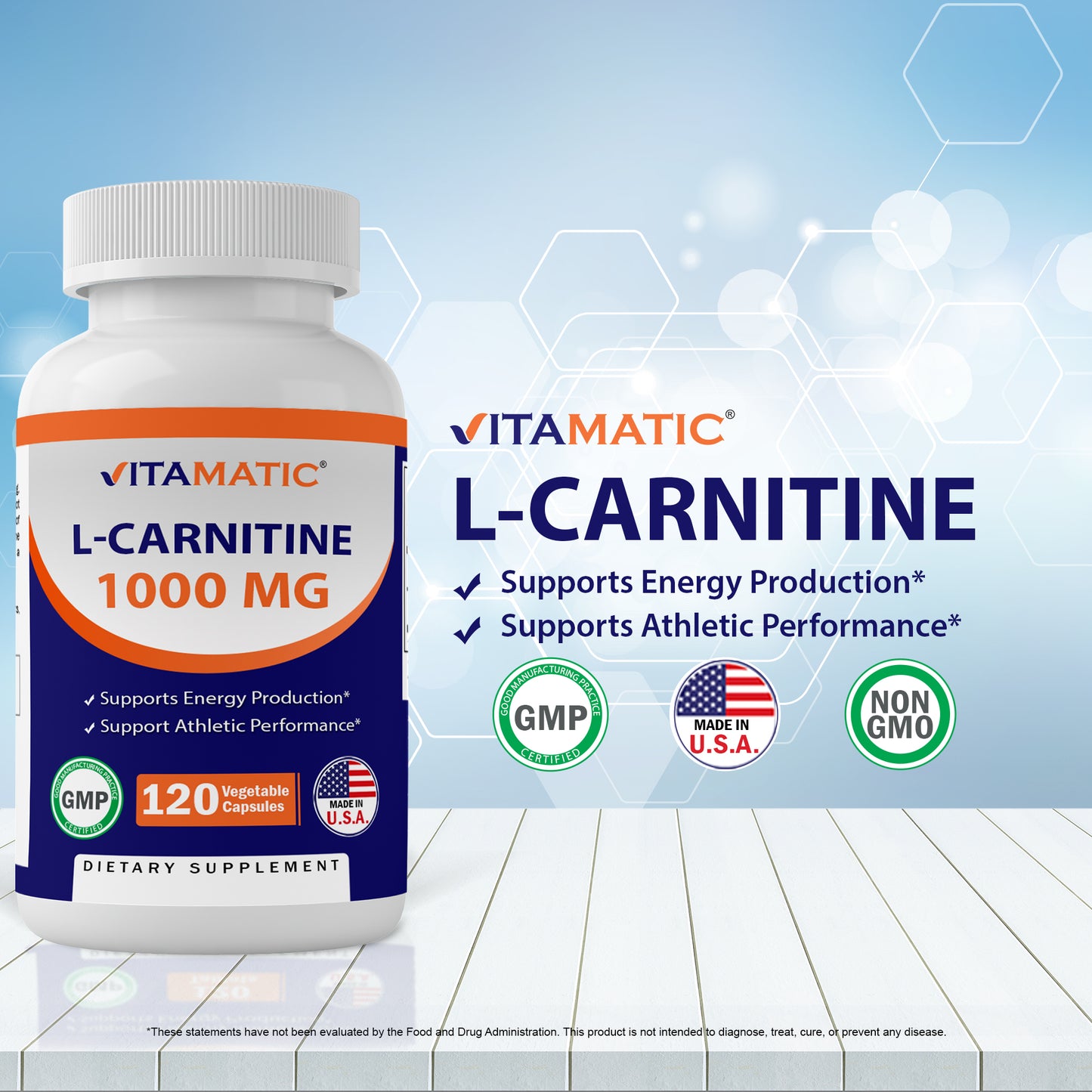 L-Carntitine Fumarate 1000 mg - 120 Vegetable Capsules