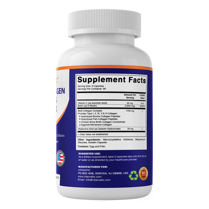 Vitamatic Multi Collagen Peptides Complex, 240 Capsules