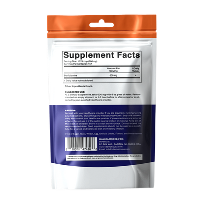 Benfotiamine Pure Powder 600 mg per Serving - 100 Grams