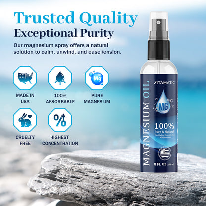 Pure Magnesium Oil Spray, 8 oz Bottle