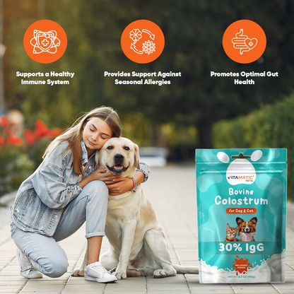 Bovine Colostrum for Dogs & Cats 30% IgG, 90g Pouch