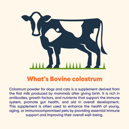 Bovine Colostrum for Dogs & Cats 30% IgG, 90g Pouch