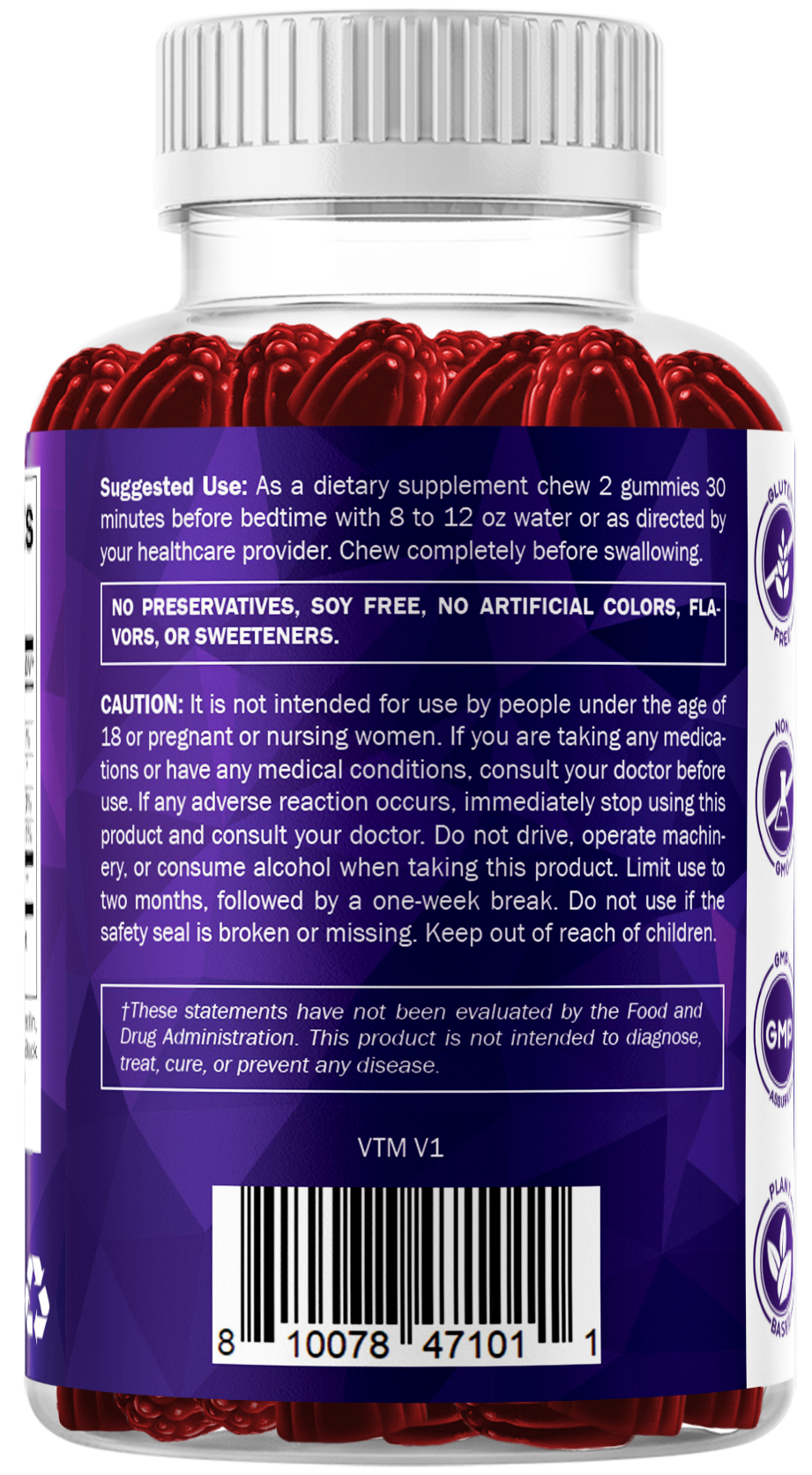 Vitamatic Melatonin 20mg Vegan Gummies, 60 Gummies