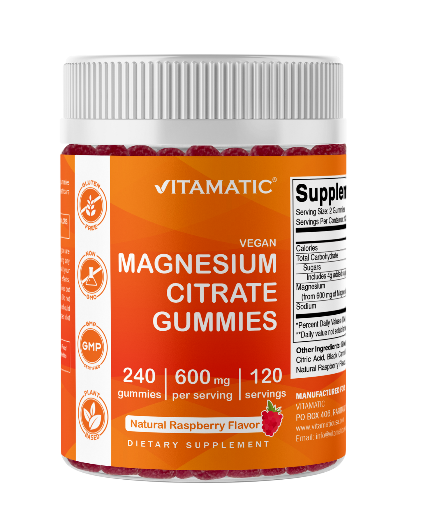 Magnesium Citrate Gummies 600mg per Serving - 240 Count