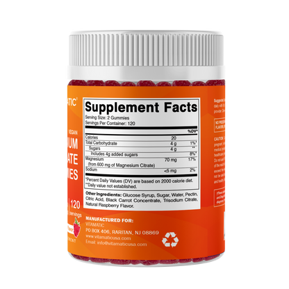 Magnesium Citrate Gummies 600mg per Serving - 240 Count