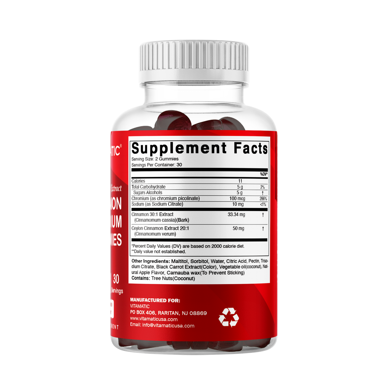 Sugar Free Cinnamon with Chormium 60 Gummies