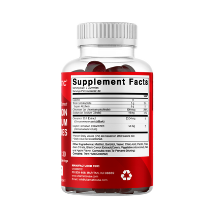 Sugar Free Cinnamon with Chormium 60 Gummies