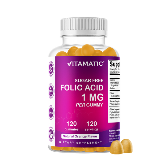 Sugar-Free Folic Acid 1mg, 120 Gummies