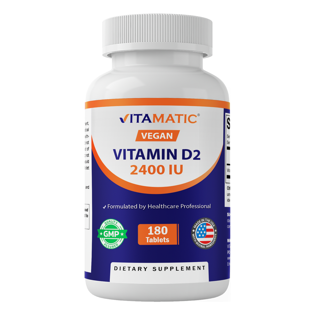 Vitamin D2 2400 IU (60 mcg), 180 Tablets