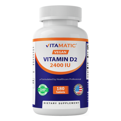 Vitamin D2 2400 IU (60 mcg), 180 Tablets