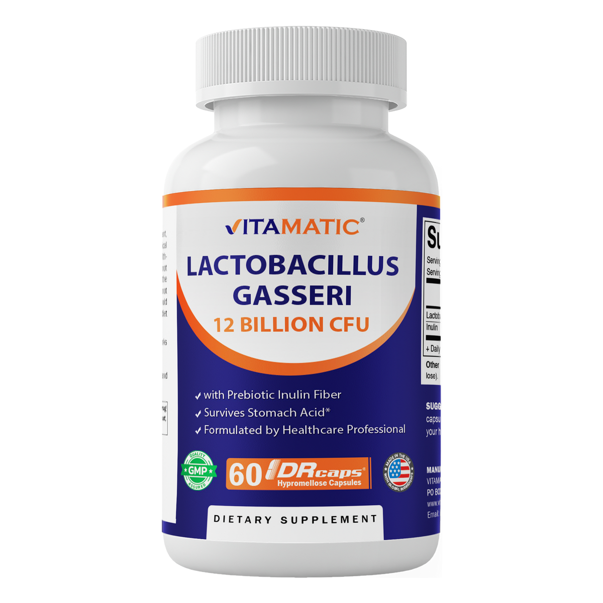 Lactobacillus Gasseri 12 Billion CFU, 60 DR Capsules