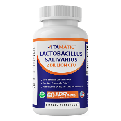 Lactobacillus Salivarius 2 Billion CFU, 60 Capsules