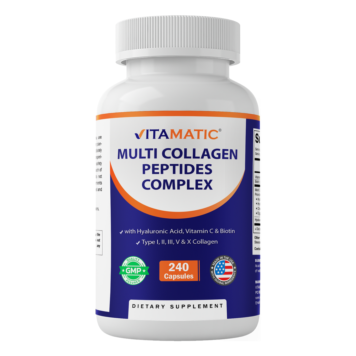 Vitamatic Multi Collagen Peptides Complex, 240 Capsules