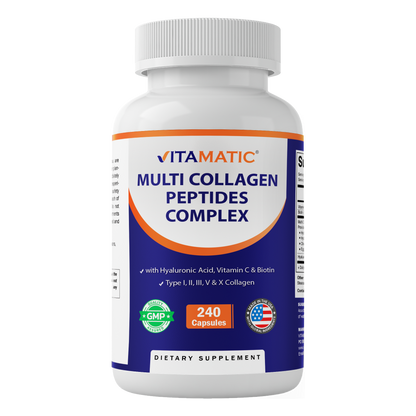 Vitamatic Multi Collagen Peptides Complex, 240 Capsules
