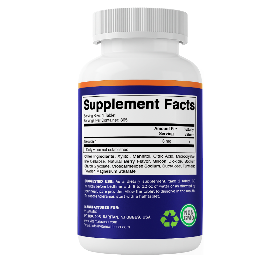 Melatonin 3mg - 365 Fast Dissolve Tablets