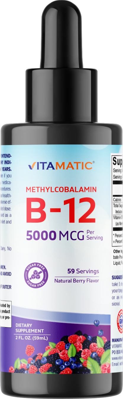 Liquid Methyl B12 5000 mcg, 2 FL oz Drops