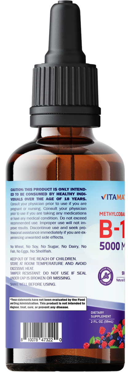 Liquid B12 Methyl B12 5000 mcg 2 OZ
