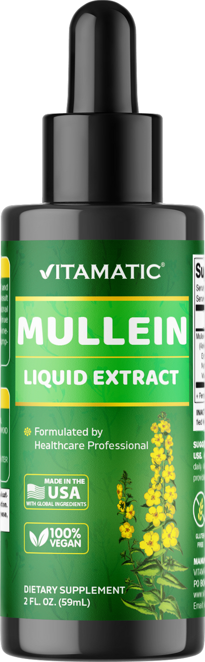 Vitamatic Liquid Mullein Leaf 1000mg Per Serving, 2 FL OZ