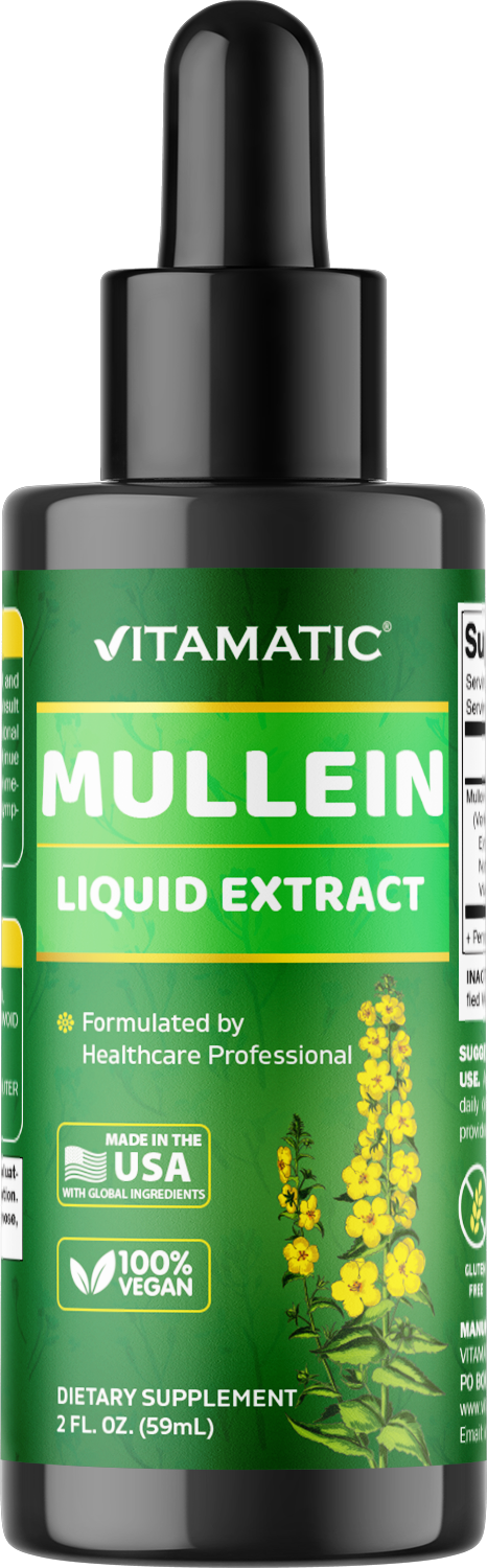 Vitamatic Liquid Mullein Leaf 1000mg Per Serving, 2 FL OZ