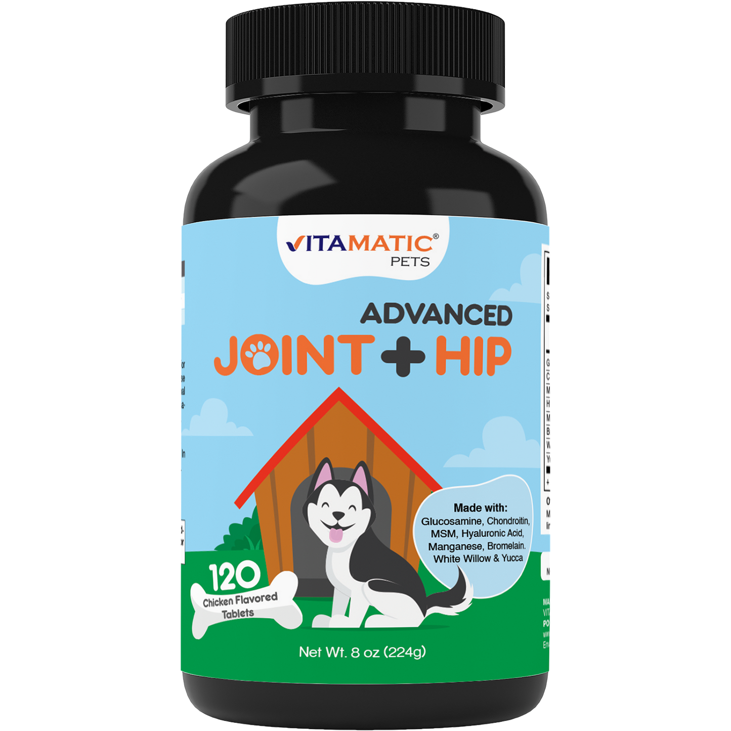 Maximum Strength Joint & Hip Health Supplement for Dogs 120 Chicken Flavored Tablets