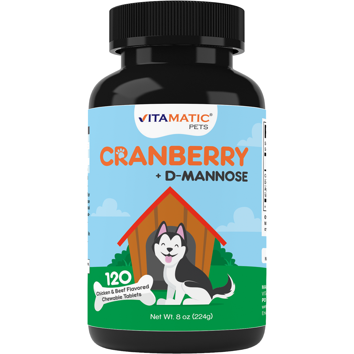 Vitamatic Cranberry for Dogs, 120 Chewable Tablets