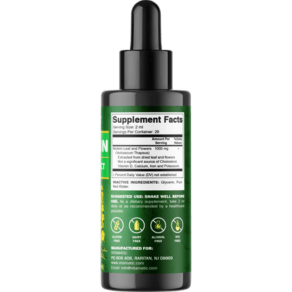 Vitamatic Liquid Mullein Leaf 1000mg Per Serving, 2 FL OZ