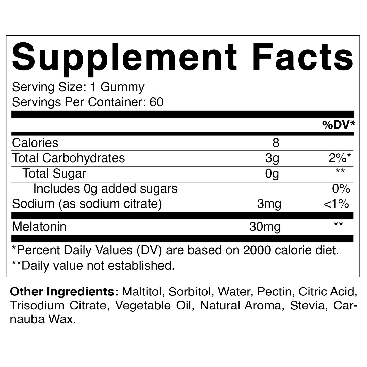 Sugar Free Melatonin 30mg - 60 Gummies