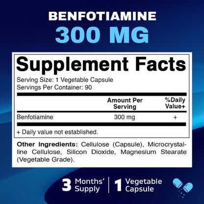 Benfotiamine 300mg 90 Vegetarian Capsules