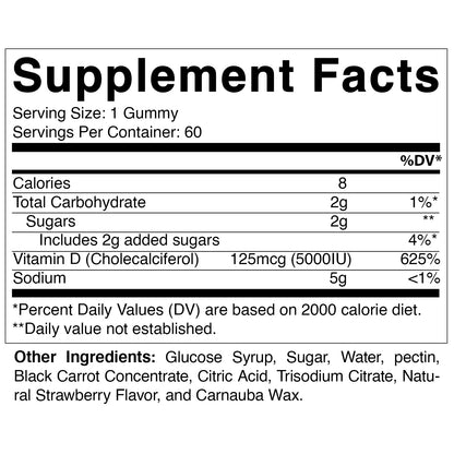 Vitamin D3 5000 IU - 60 Gummies