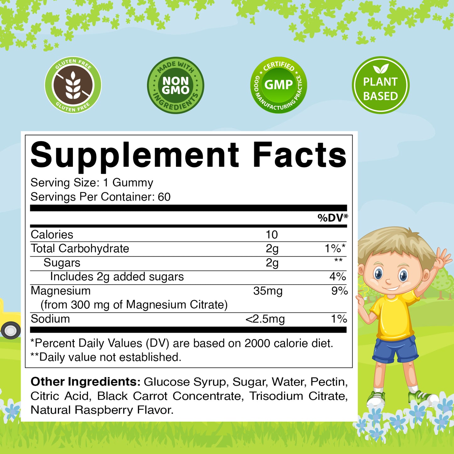 Kids Magnesium 35mg 60 Gummies