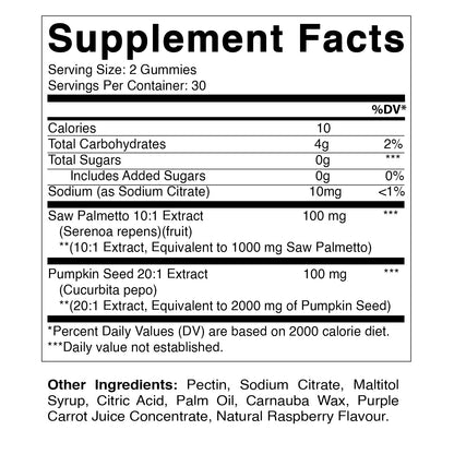 Sugar Free Saw Palmetto with Pumpkin Seed 3000 mg  - 60 Gummies
