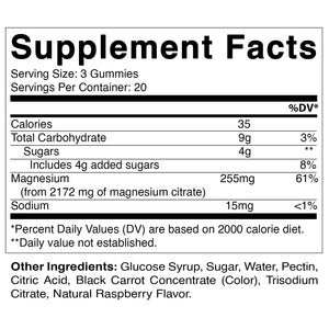 Extra Stregth Elemental Magnesium 85mg per gummy - 60 Vegan Gummies