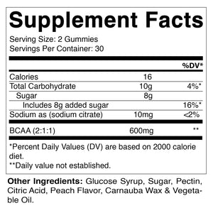 BCAA Gummies - Branch Chain Amino Acid Supplements - 600mg per Serving - 60  Gummies…