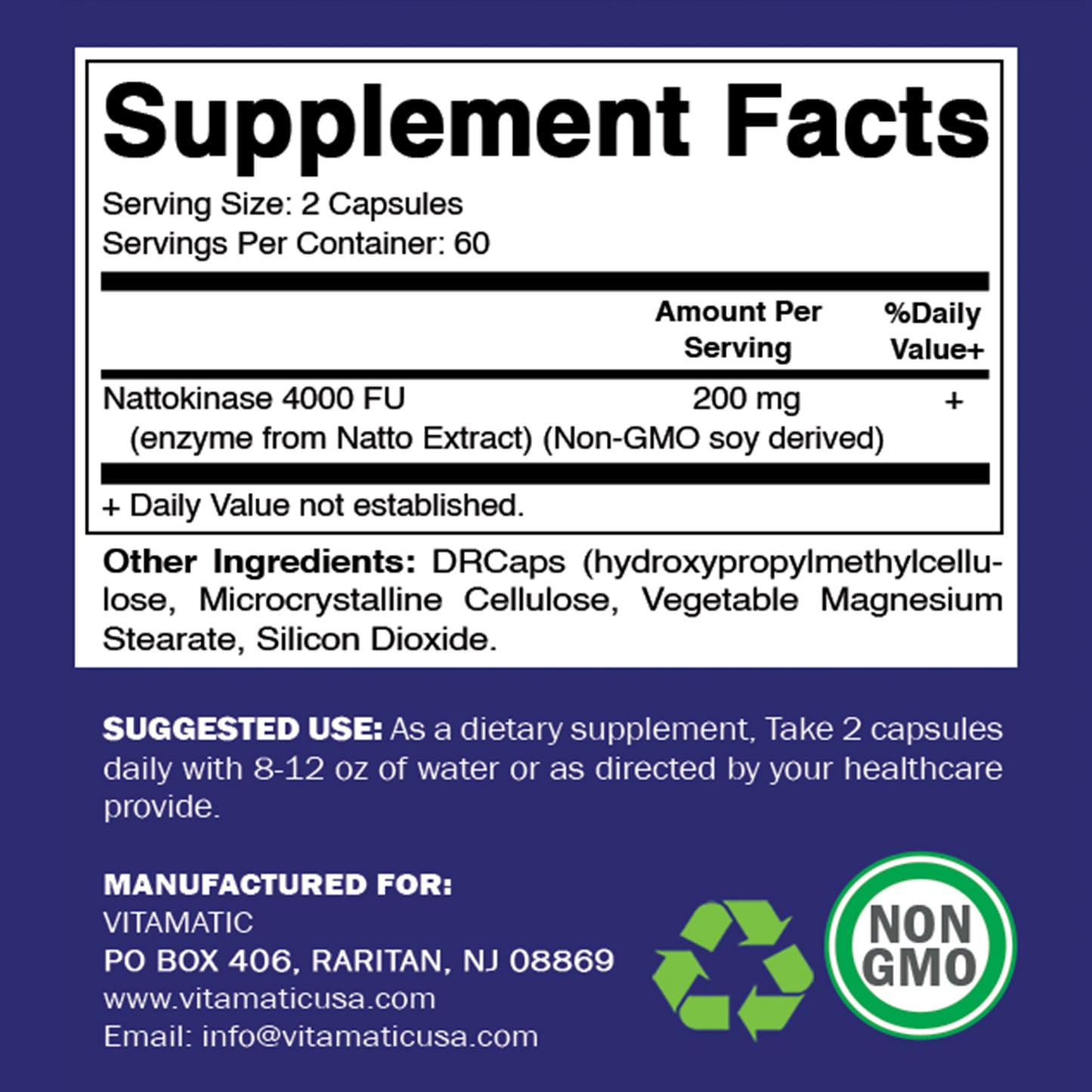 Nattokinase 4,000 FU Servings - 120 DR Capsules