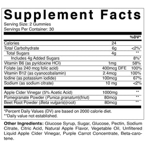 Apple Cider Vinegar  1000 mg 60 Vegan Gummies