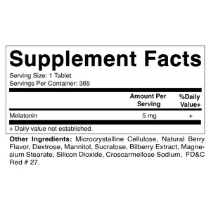 Melatonin 5 mg 365 Fast Dissolve Tablets
